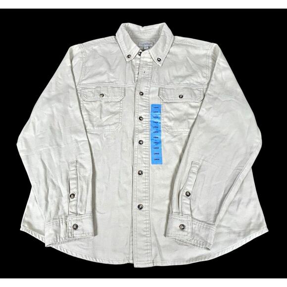 Lucky Brand Other - New Lucky Brand Shacket Shirt Jacket Large Oatmeal Button Up Long Sleeve NWT